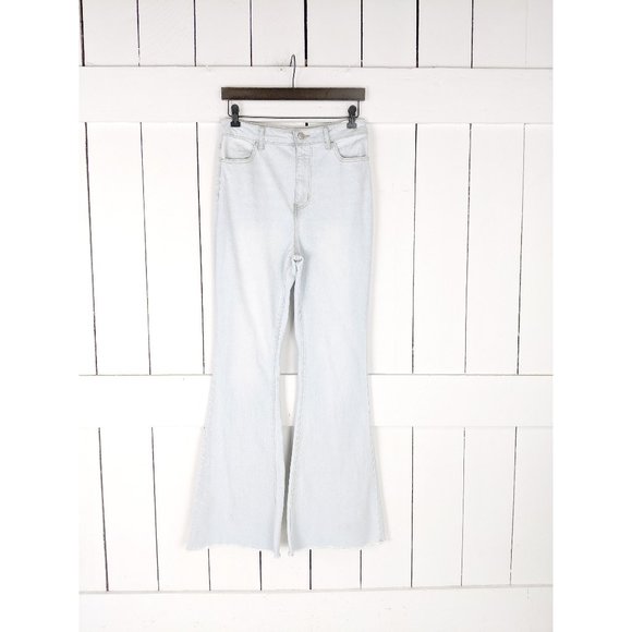 refuge Denim - 90s vintage light blue flare high rise denim jeans